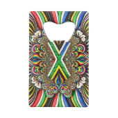 Stalen flesopener met Zuid-Afrikaanse kleuren Kredietkaart Flessenopener (Achterkant)