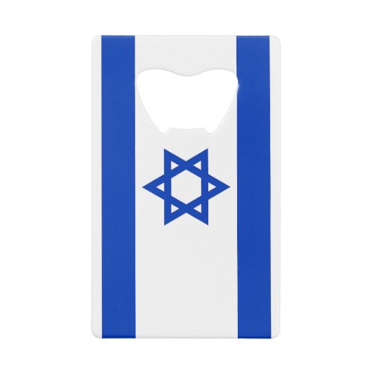 Stalen flessenopening met vlag van Israël Kredietkaart Flessenopener (Voorkant)