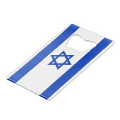 Stalen flessenopening met vlag van Israël Kredietkaart Flessenopener (Voorkant Gekanteld)