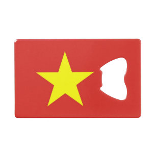 Stalen flessenopening met vlag van Vietnam Kredietkaart Flessenopener