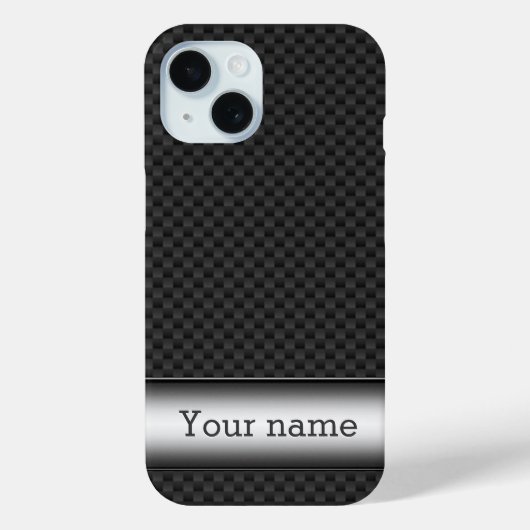 Stalen gestreepte koolstofvezel Case-Mate iPhone case (Achterkant)