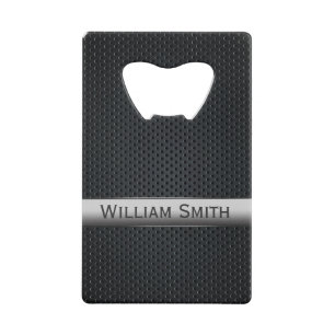 Stalen gestript donker metaal kredietkaart flessenopener