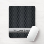 Stalen gestript donker metaal muismat (Met muis)