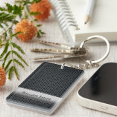 Stalen gestript donker metaal sleutelhanger (Voorkant Rechts)