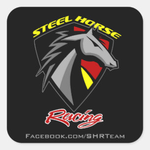 Stalen paard Racing Decal Vierkante Sticker