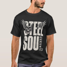 Stalen Ziel Biker T-Shirt Vintage Motorfiets