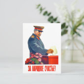 Stalin die, oude Sovjetpropaganda stemmen Briefkaart (Staand voorkant)
