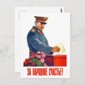 Stalin die, oude Sovjetpropaganda stemmen Briefkaart (Voorkant / Achterkant)