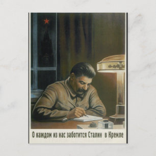Stalin in het Kremlin is_Propaganda Poster Briefkaart