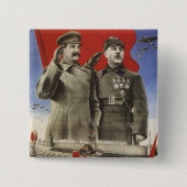 Stalin Vierkante Button 5,1 Cm (Voorkant)