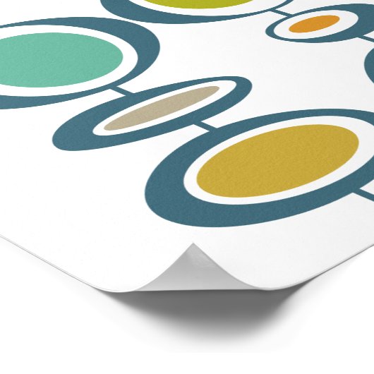 Stalk Circles Mid-Century Poster moderne style (Coin)