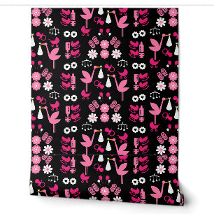 Stalk Delivery Twin Baby Room Behang