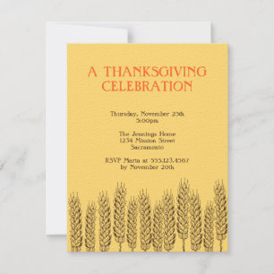 Stalken van tarwe, natuurlijke gele Thanksgiving Kaart