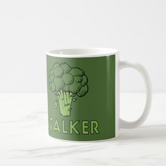 STALKER Funny Broccoli Fun Humor Pun Koffiemok (Rechts)
