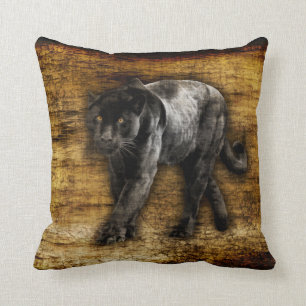 Stalking Black Jaguar Artwork Kussen