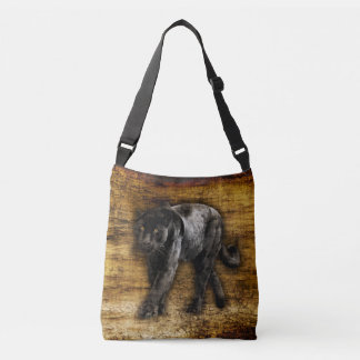 Stalking Black Jaguar Big Cat Wildlife Art Crossbody Tas