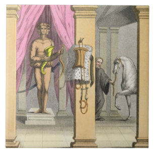 Stallen van het paard van Caligula, Incitata, c.18 Tegeltje