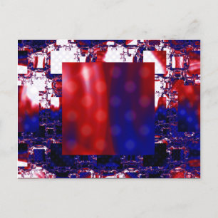 Stalling Rood- en blauw fractal art Briefkaart