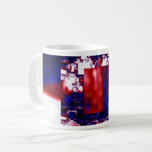 Stalling   Rood en blauw fractal Art Wrap Koffiemok