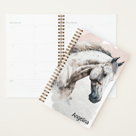 Stallion blanc | Conception aquarelle | Planificat (Devant avec enveloppe)