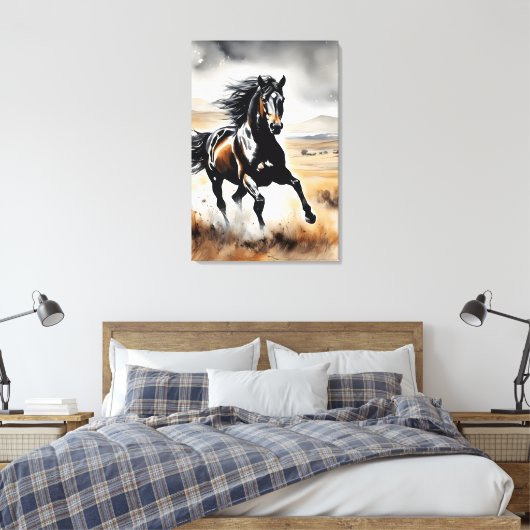 Stallion in Full Stride Canvas Afdruk (Insitu (Slaapkamer))
