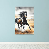 Stallion in Full Stride Canvas Afdruk (Insitu (Houten vloer))