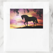 Stallion noir dans les Stickers Coucher de soleil (Sac)