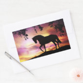 Stallion noir dans les Stickers Coucher de soleil (Enveloppe)