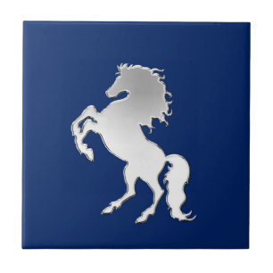 Stallion op Navy Blue Tegeltje