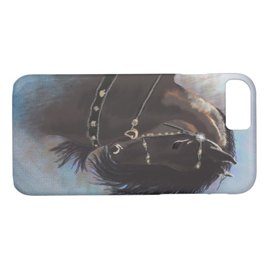 Stallion Portrait - coque iphone (Dos (Horizontal))