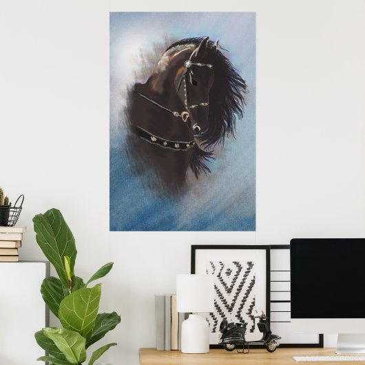 Stallion Portrait - Poster (Bureau à domicile)