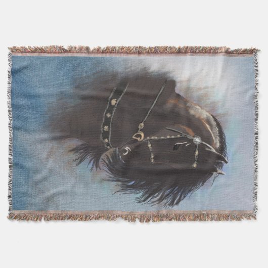 Stallion Portret - Throw Blanket Deken (Voorkant)