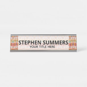 Stam Afrika Patroon Etnisch Bureau Naambordje