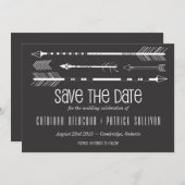 Stam-pijlen Save the Date-aankondiging | Grijs Kaart (Voorkant / Achterkant)