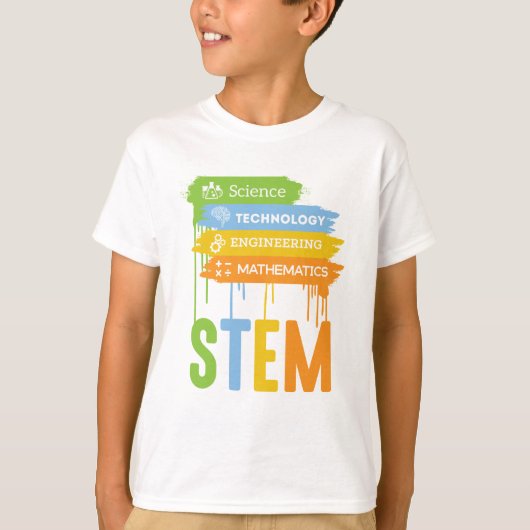 STAM Science Technology Engineering Wiskunde Schoo T-shirt (Voorkant)