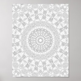 Stam Steruit Kleurplaat Patroon Kunstwerk Poster