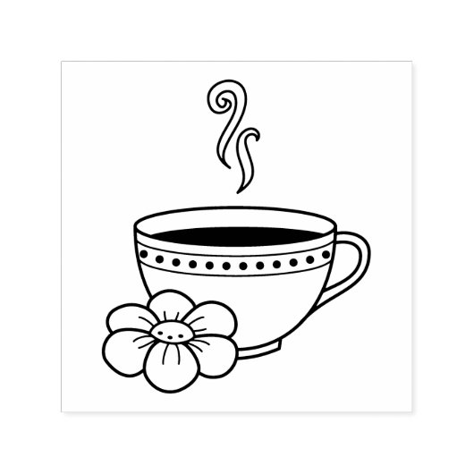 Stambeker van kruidenthee zelfinktende stempel (Design)