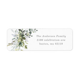 Stamblauw Florals Return Address Label