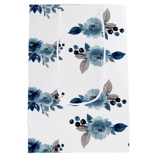 Stamblauwe bloem medium cadeauzakje (Achterkant)