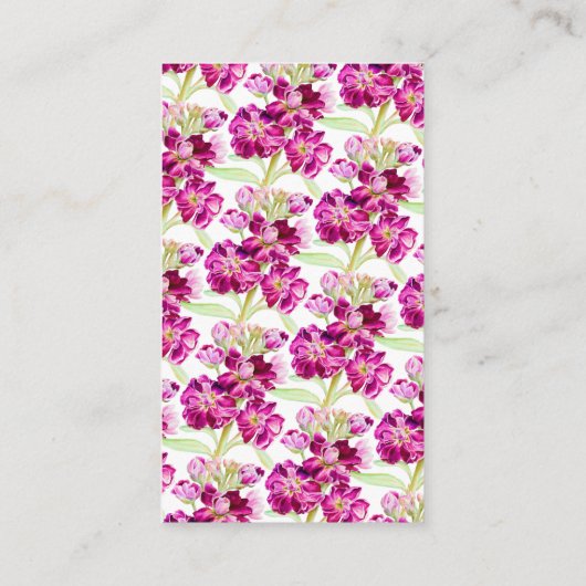 Stambloemen donkerroze bruiloft QR-code scans me Informatiekaartje (Achterkant)