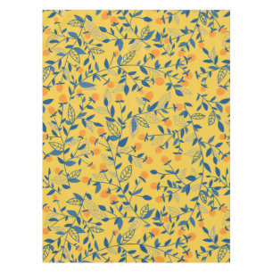 Stambloemen in blauw en geel tafelkleed
