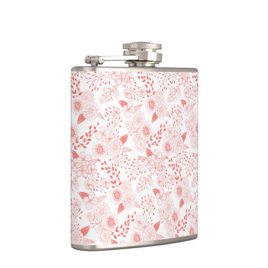 Stambloemen in levend koraal heupfles (Rechts)