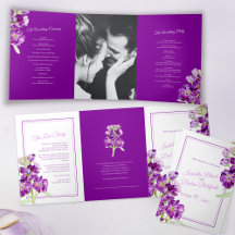 Stambloemen paarse waterverf bruiloft