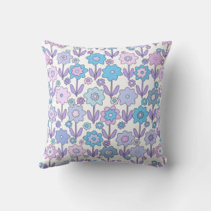Stambloemen roze, blauw en Paarse Kussen