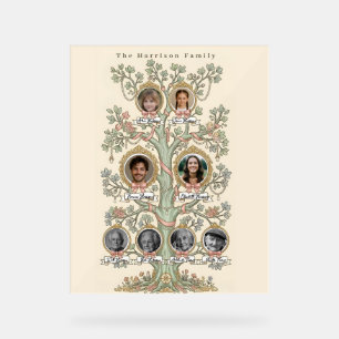 Stamboom 3-generaties Elegante Vintage Poster