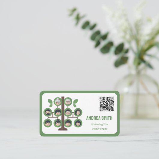 stamboom aangepaste QR-code Visitekaartje (Staand voorkant)