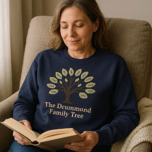 Stamboom met geboortejaren trui