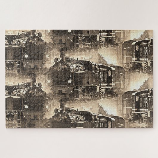 Stamdromen - Spoorwegmachine Legpuzzel (Horizontaal)