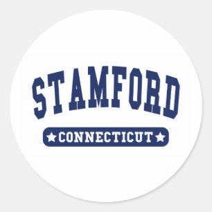 Stamford Connecticut College Style T-shirts Ronde Sticker