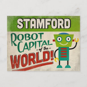Stamford Connecticut Robot - Funny  Briefkaart